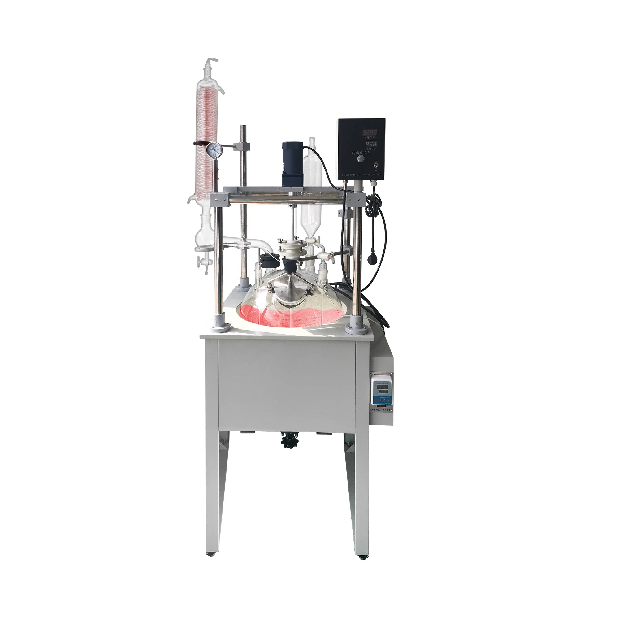 Lab equipment For  20L 10L 50L 100L heating mantle single layer glass reactor