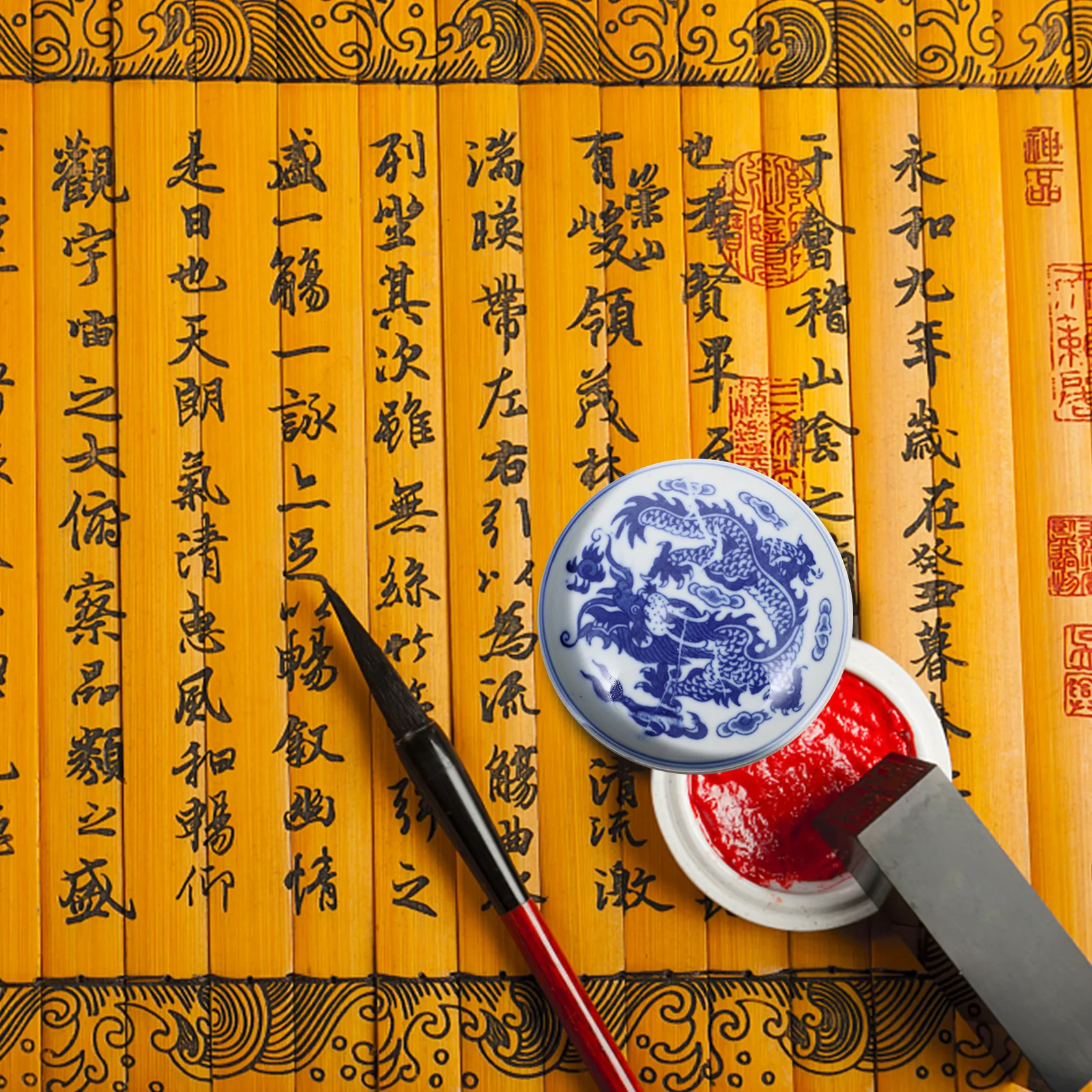 صندوق حبر من السيراميك لبطاقات القصاصات DIY، لون أحمر ممتاز، خط يدوم طويلاً، لوازم مكتبية، خياطة يدوية #3