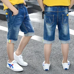 IENENS Children Boys Jeans Shorts Pants Summer Kids Denim Clothing Capris Straight Five Short Baby Boy Cropped Trousers