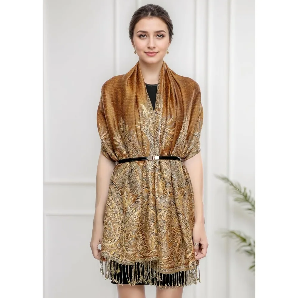 Reversible Scarf, Shawls and Wraps for Evening Dress, Exotic Indian Scarves for All Season