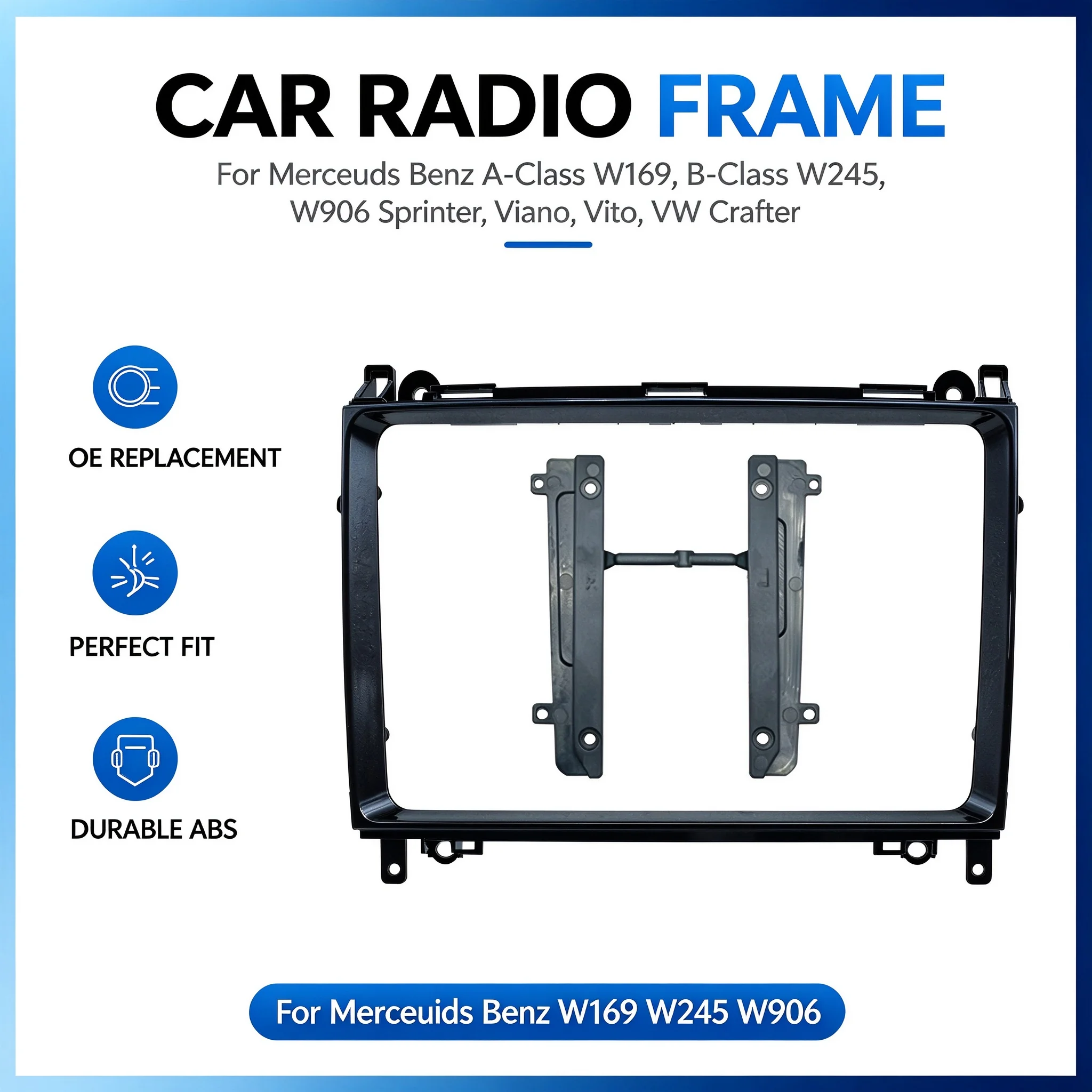 Car Android Radio Screen Frame For Mercedes Benz A-Class W169 B-Class W245 W906 Sprinter Viano Vito VW Crafter Harness Canbus