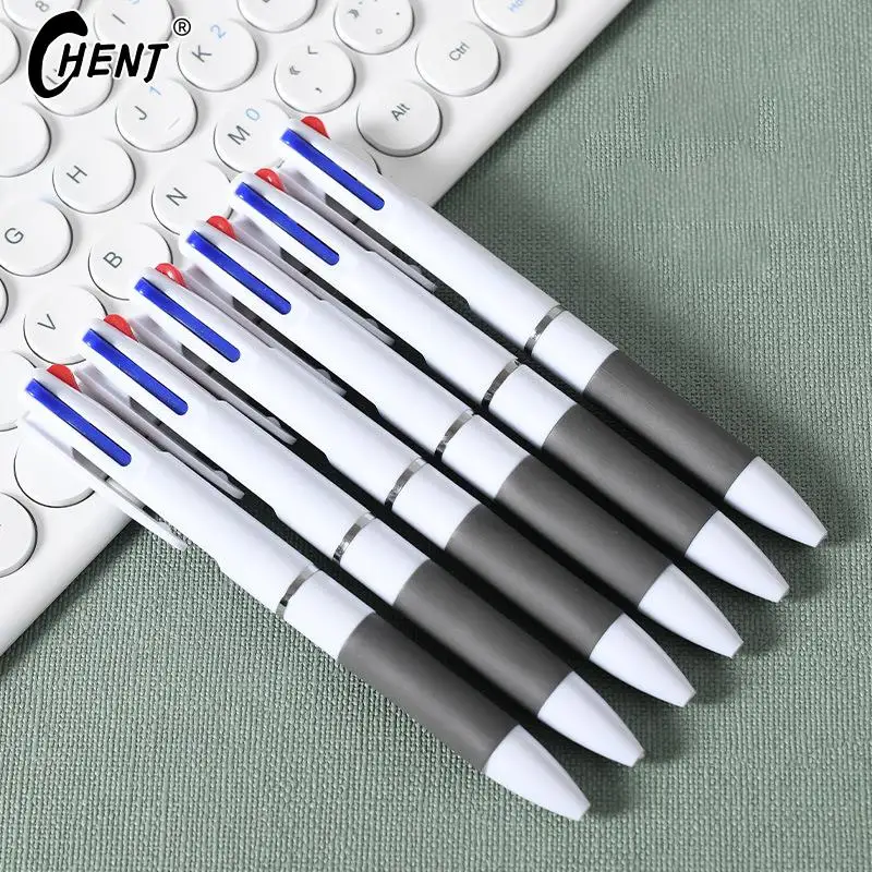 1Pcs Creative Press Three Color Integrated Ballpoint Pen Simple Press Multi-color Ballpoint Pen