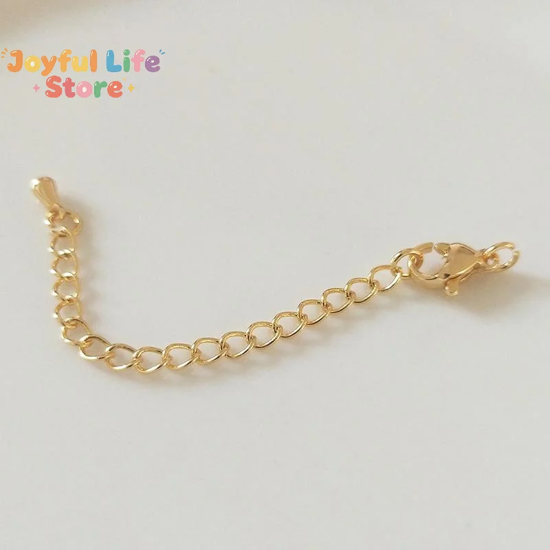 Hot Sale Gold Plated Star Heart Brass Lobster Clasps 75mm Tail Extender Connector Chains DIY Jewelry Making Accessories