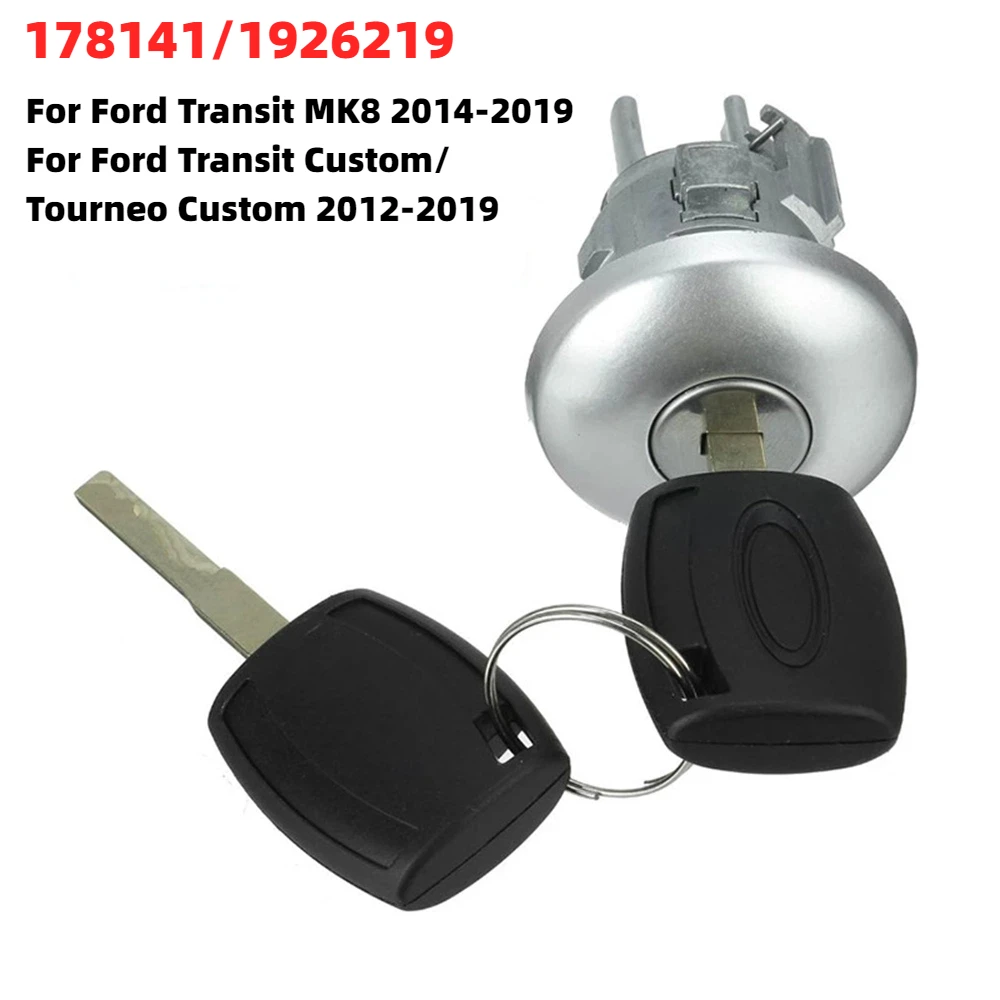1781417 1926219 Front Door Lock Barrel & 2 keys for Ford Transit MK8 2014-2019 Custom Tourneo 2012-2019