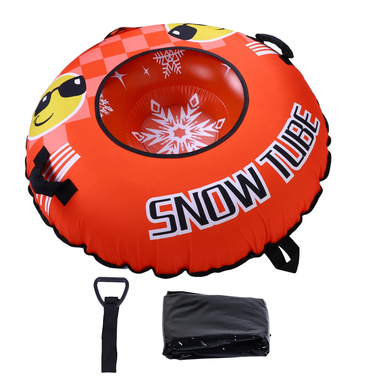 

43.3 Inch Snow Tube PVC Cold Proof Inflatable Snow Sled Ski Winter with 2 Handles and Towable Strap for Outdoor Sleddin