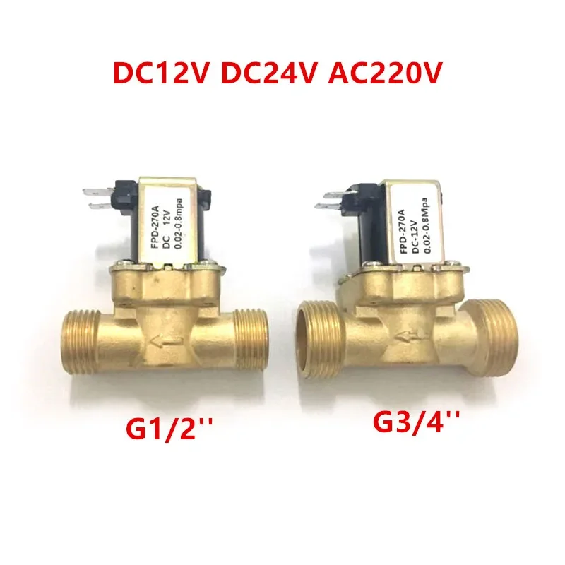 

EBOWAN Flow Switch G1/2'' Brass Solenoid valve N/C 12v 24v 220v G3/4'' For Water Heater