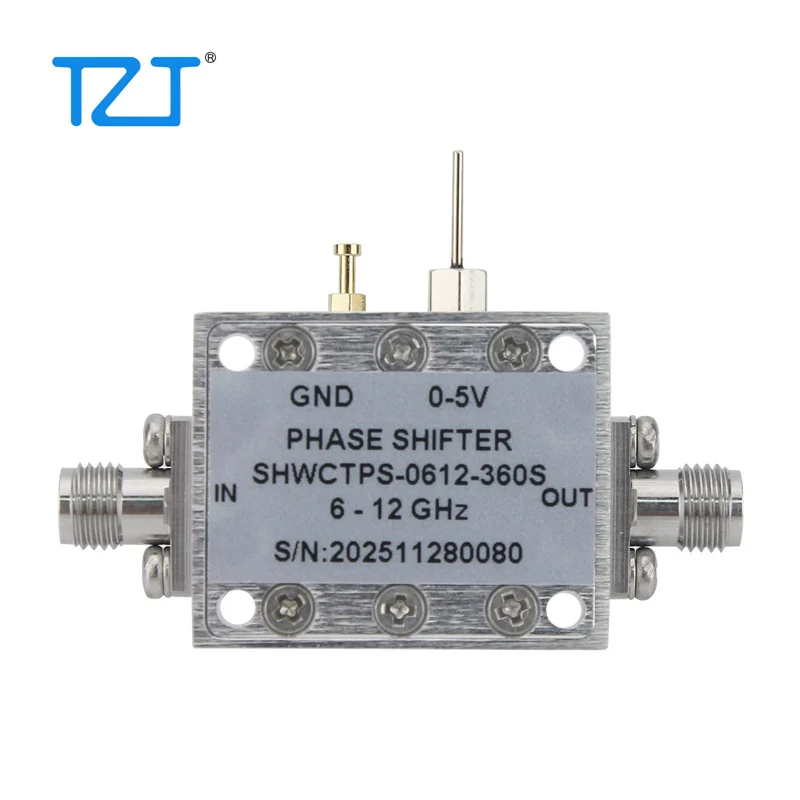 

TZT 6000-12000 МГц 0-600 градусов RF аналоговый фазовый переключатель с электрическим управлением и гнездовым разъемом SMA