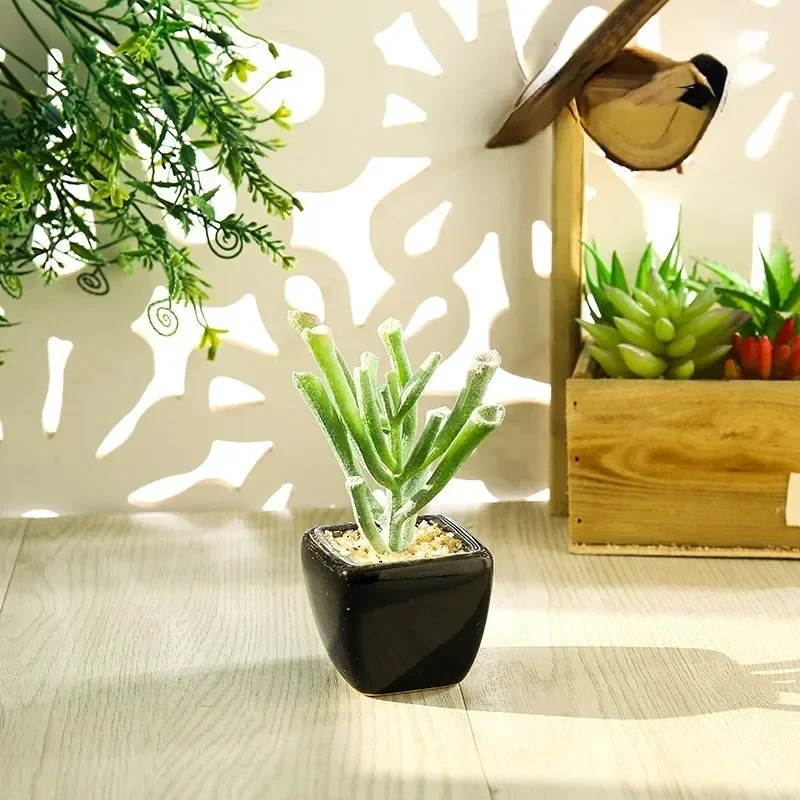 Home Garden Decoration Green Artificial Succulents Plants Desktop Mini Small Bonsai Bedroom Living Room Ornament Party Supplies - Image 4