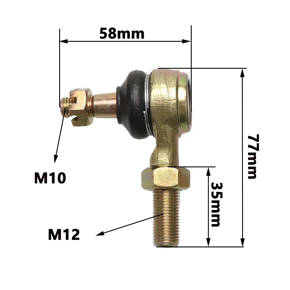 1 Pair M10-M12 Tie Rod End Kits Fit For CF Moto 9030-101170 Steering Shaft Knuckle Ball Joint Zforce 1000 800 500 X6 ATV