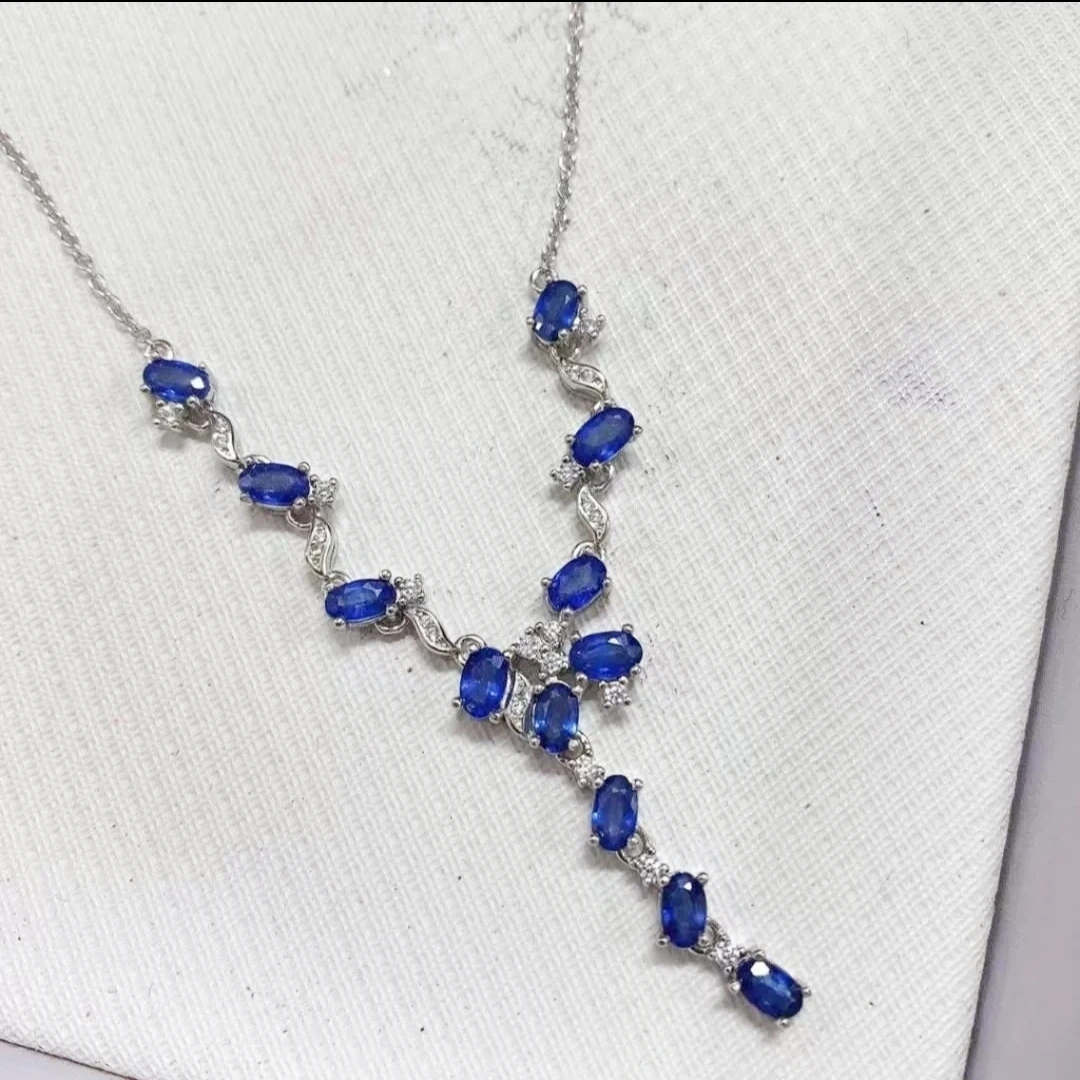 

KJJEAXCMY High purity Natural Sapphire S925 silver exquisitely Pendant Full of luster Simple,Elegant Simple High-End ccessory