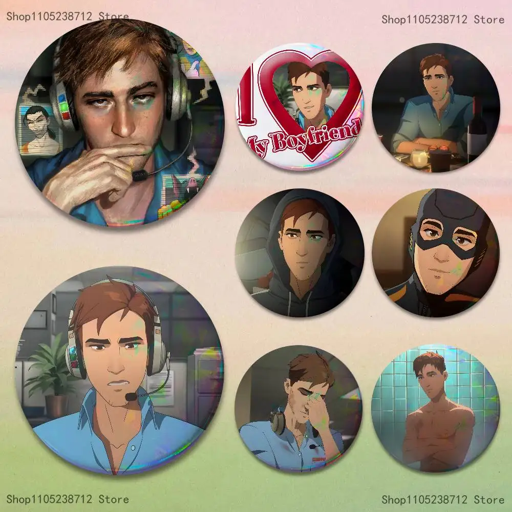 

R-Robert R-Robertson D-Dispatch Button Pin Bright Printed Icon Gift For Friends Badge Collar Brooch Lapel Pin Metal