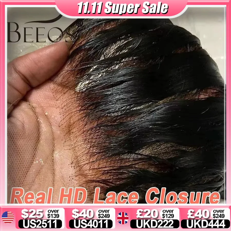 

Body Wave Visible 5*5 13x6 13*4 HD Transparent Lace Frontal Melt Skins 6x6 HD Lace Closure Human Hair Remy Hair Pre Plucked