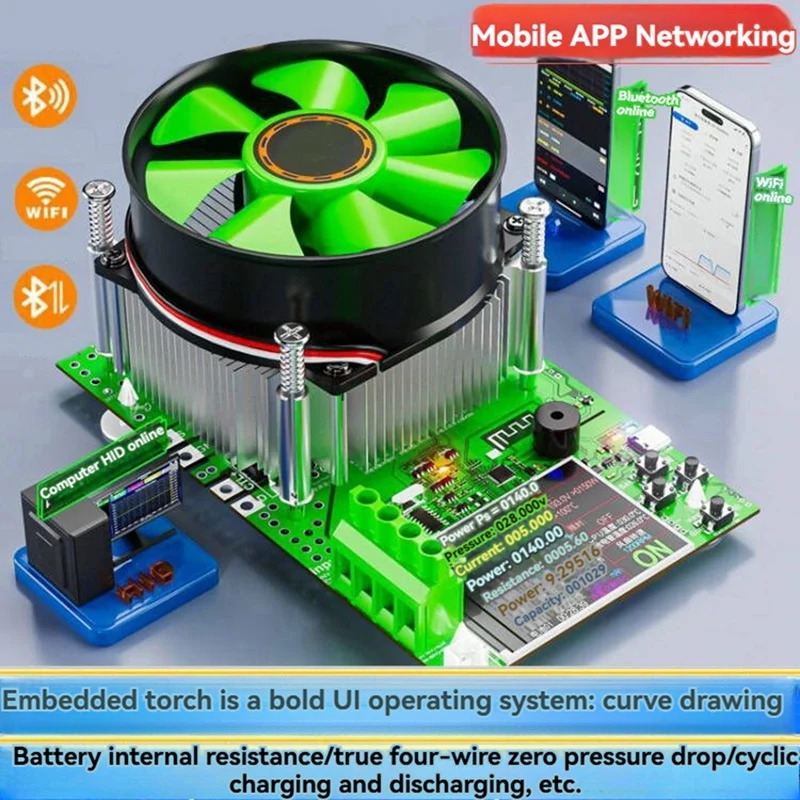 WIFI Adjustable Constant Current Electronic Discharge Load Battery Power Battery Internal Resistance Capacity Tester 25A