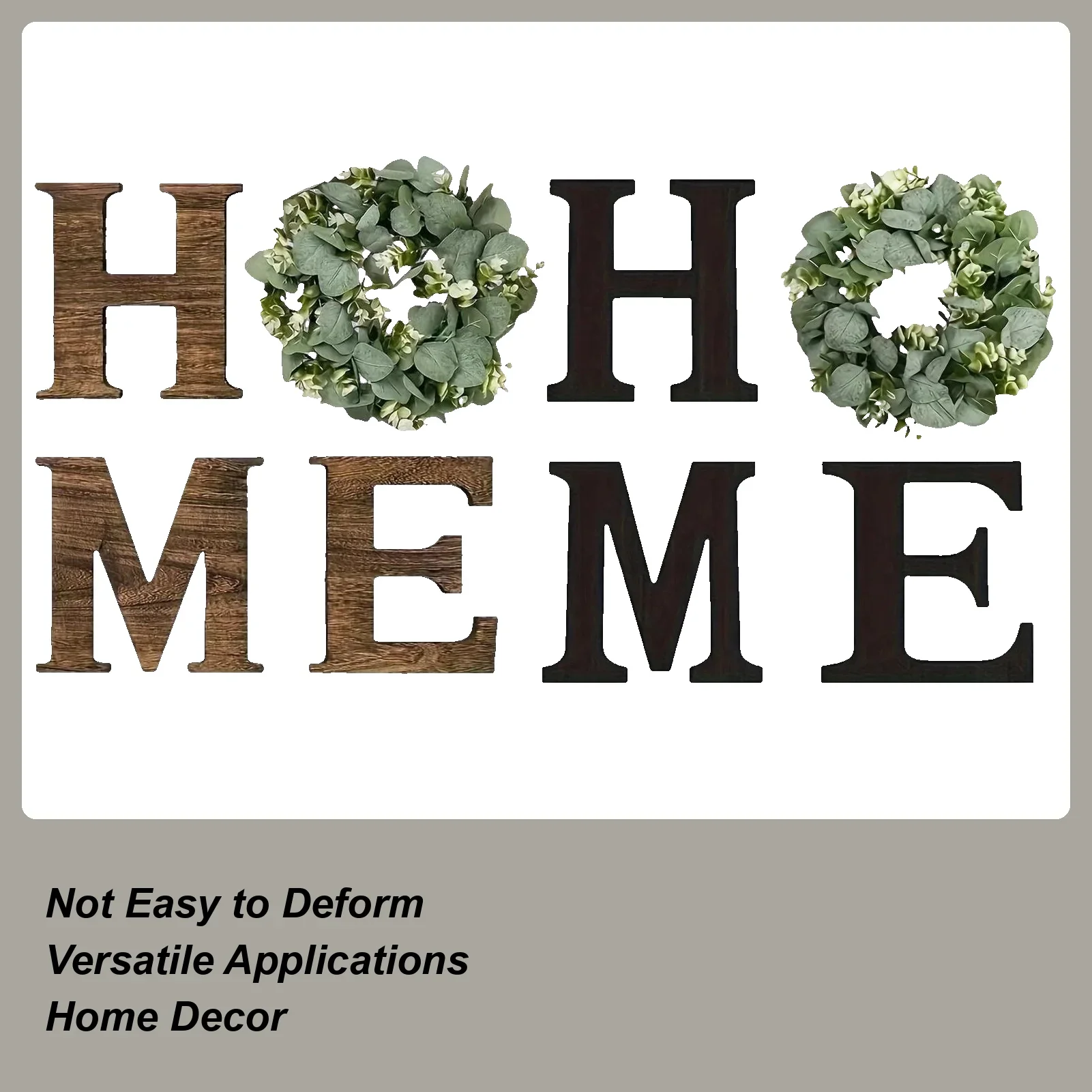Wooden Home Letters Signs With Artificial Eucalyptus Wreaths Hanging Walls House Decorations For Living Room Kitchen Entryway