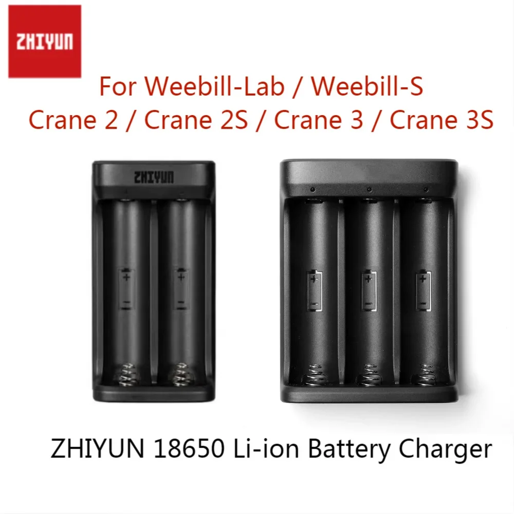 Caricabatteria originale ZHIYUN 18650 2 slot/3 slot Weebill-S/Crane2/2S/3/3S Stabilizzatore Gimbal