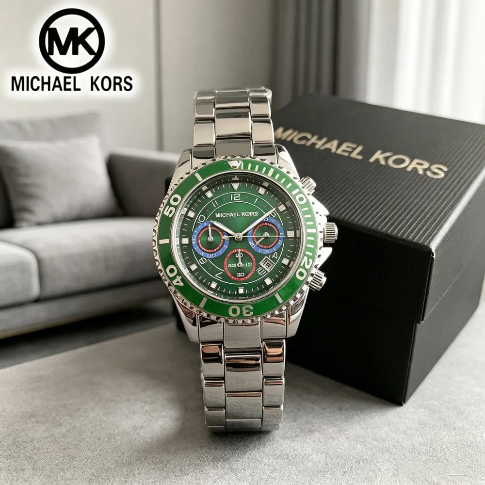 Michael Kors Luxury Men's and Women's Business Leisure Watch Bag MK Multi functional Quartz Calendar Fashion Watch Wallet