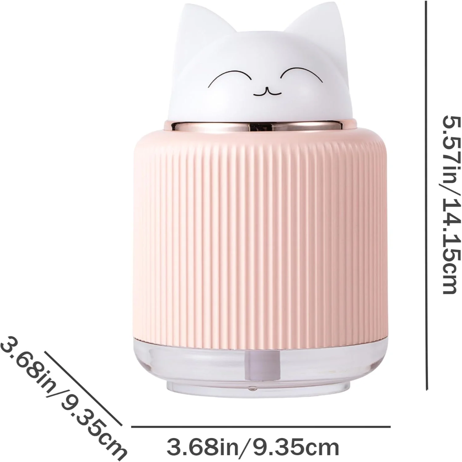 Humidifier 300ML USB Cute  Shape Desk Humidifier with 2 LED Colors Night Light 2  Modes Quiet Portable Small Humidifier for Car 