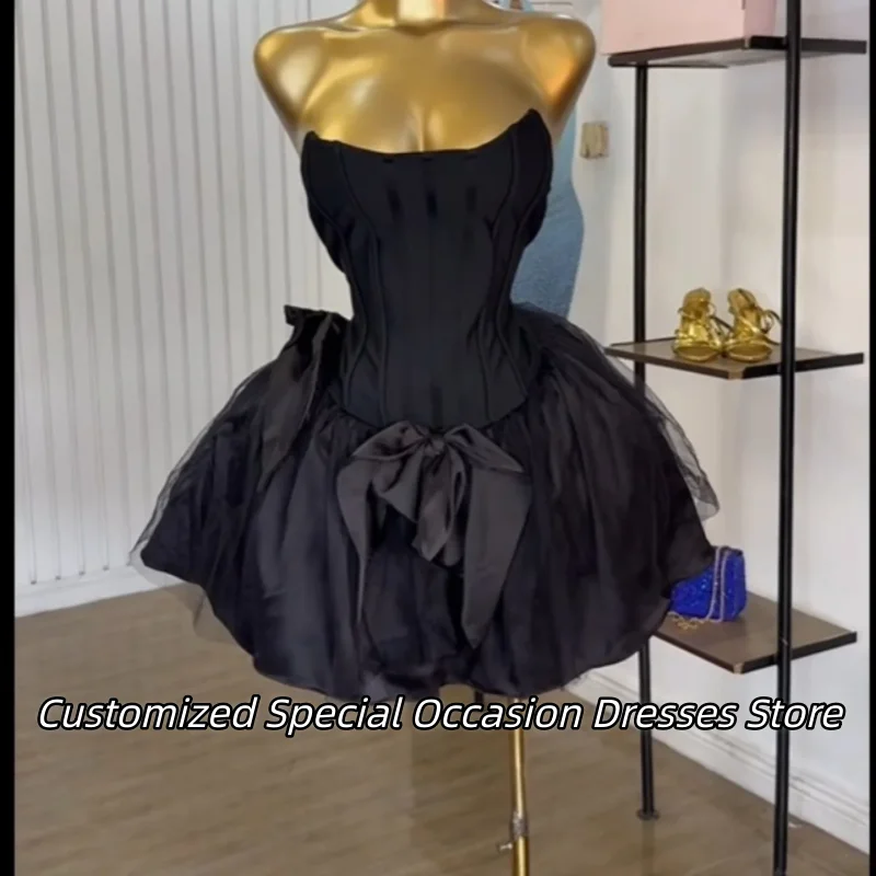 

Elegant Sleeveless Birthday Dresses Party Dress With Ruffles Nigerian Females Customized Mini Homecoming Dress Prom Gowns 2025