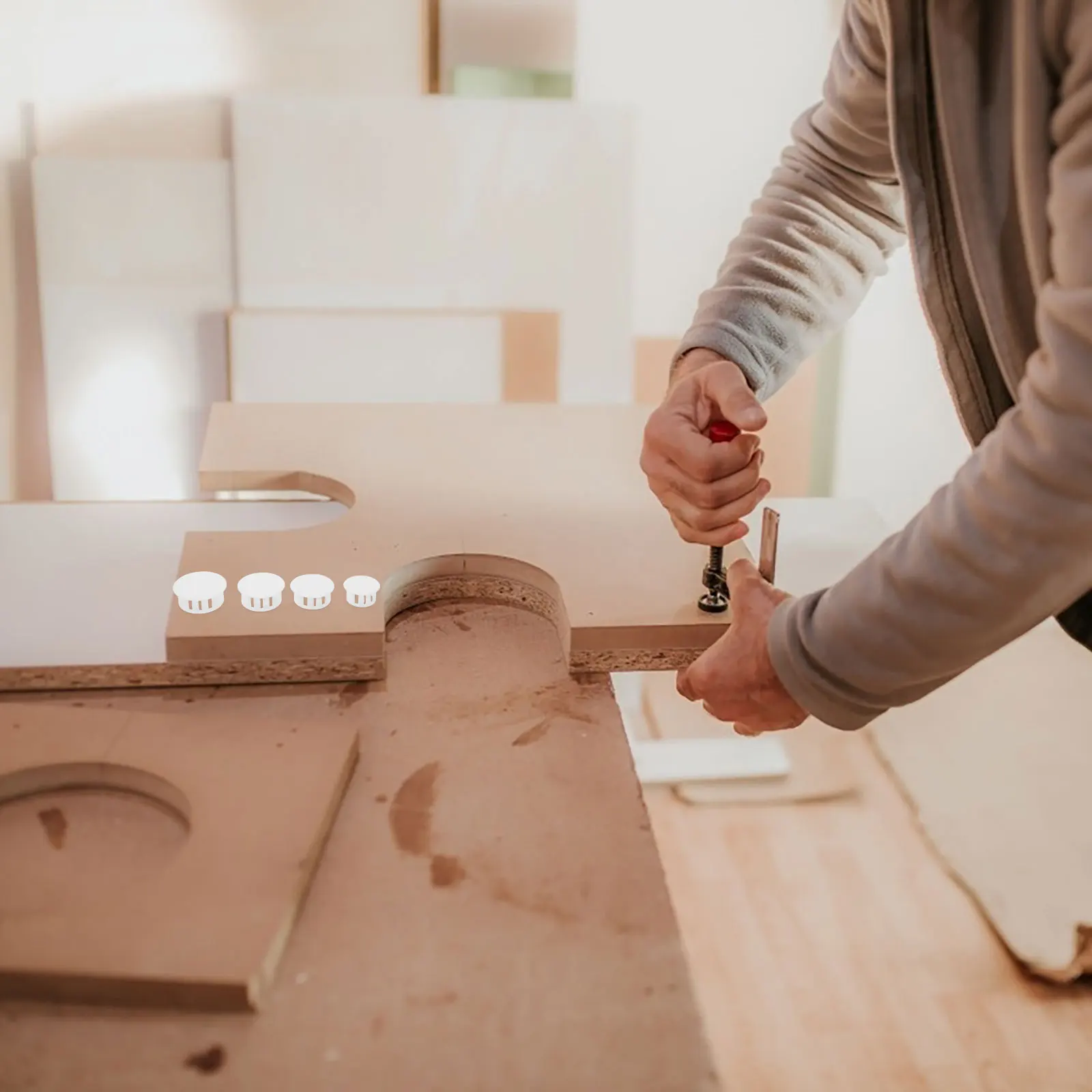 

160 pcs Plastic Hole Plugs For Furniture Wall Screw Holes Durable Pp Round Caps Cabinet Desk Chair Office Home Repair Hardware