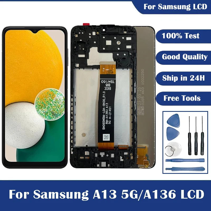 100% Test For Samsung Galaxy A13 5G LCD Display Touch Screen Digitizer For Samsung A13 5G A136 A136B A136U SM-A136U1 LCD