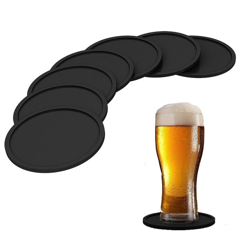 Silicone Non-slip Drinking Coaster Cup Mat Pad Coaster Table Silicone Mat Placemats Durable Coffee Cup Mat Kitchen Accessories
