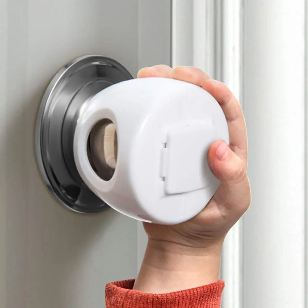 Practical PP Safety Door Knob Cover Childproof White Door Knob Unisex Proof Cover Round Reusable Door Knob Locks