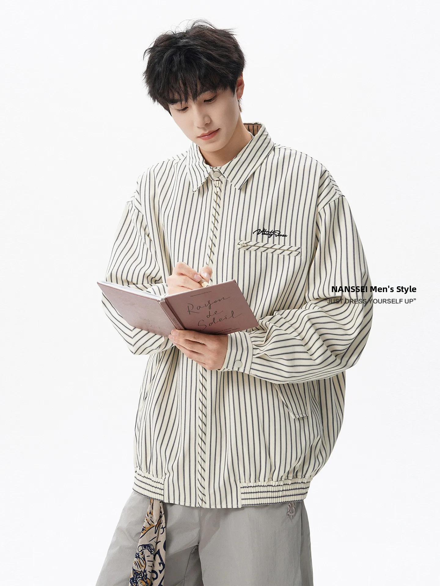 

Американский полосатый воротник irt Sle Jaet, мужская весенне-осенняя свободная верхняя одежда Haome, теплая смесь хлопка из полиэстера