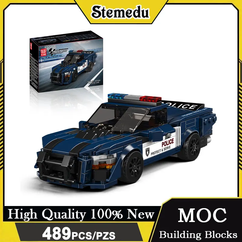 489 pièces moule roi ville voiture de Police technique course vitesse blocs de construction Racer véhicule de sport MOC modèle éducatif brique jouet