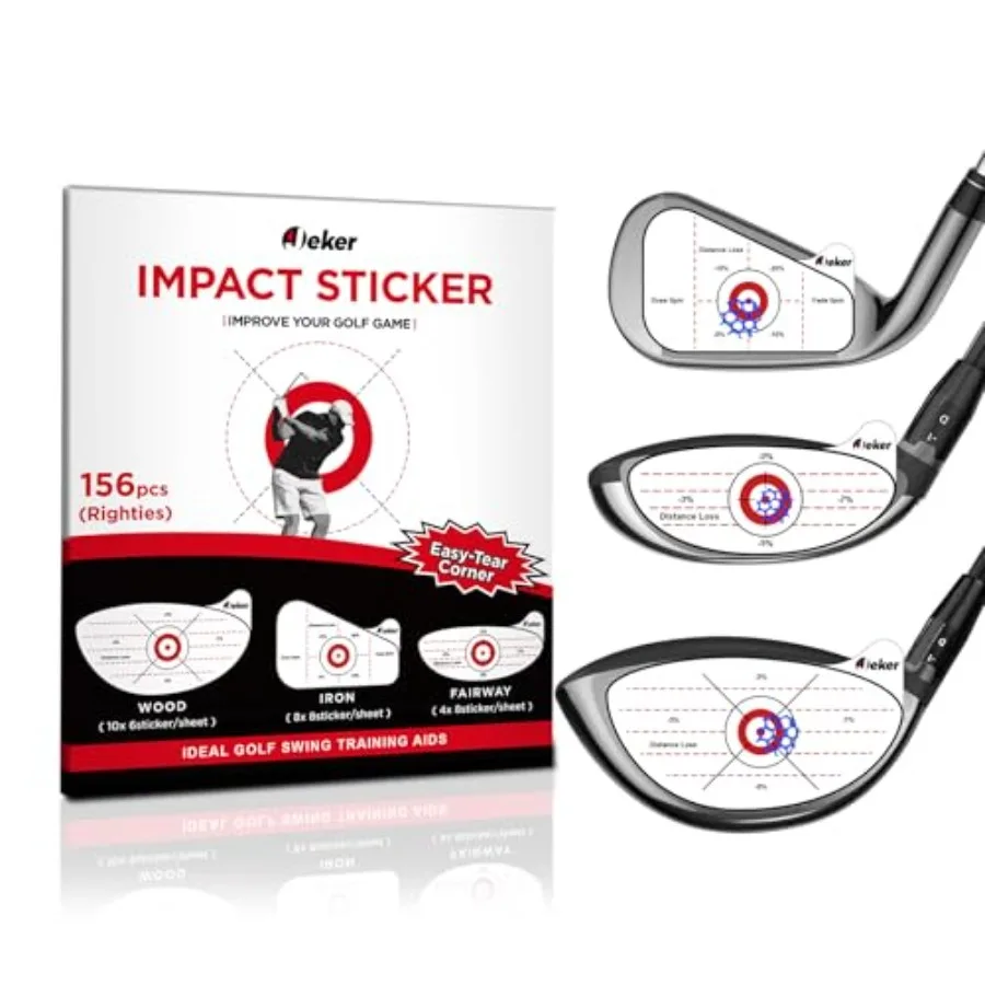 Golf Impact Tape - High-Resolution Strike Stickers for Iron, Wood and Fairway Clubs, Non-Residue, Swing Training Aid Impact Lab