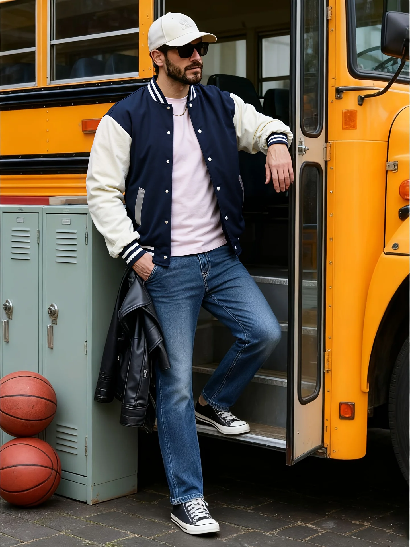 Latest Baseball Jersey Striped Patchwork Pilot Jacket for Spring and Autumn Couples/student Party Versatile Loose Jacket