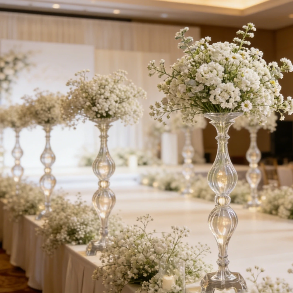 5/10pcs  Acrylic Vase Wedding Decoration Table Centerpiece Candlestick Birthday Party Vase Holder Home Decor