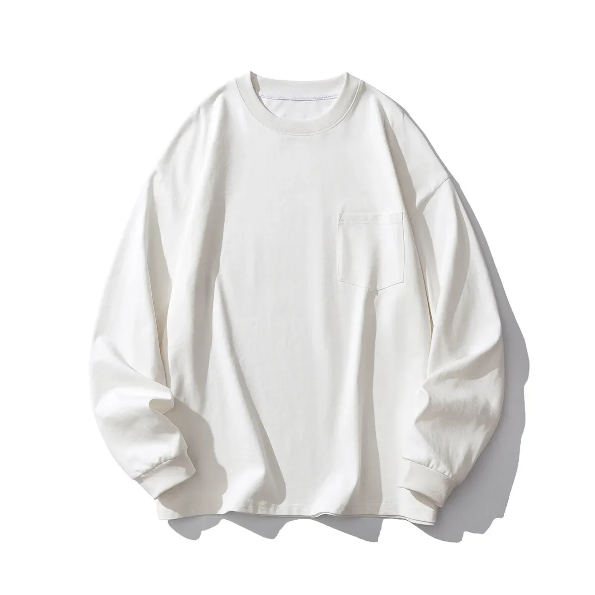 

LIBIELIY New Spring Men's Cotton Loose Sweatshirts Solid Round Neck Casual Hoodie Male Long Sleeve Pullover Sports Tops Street S