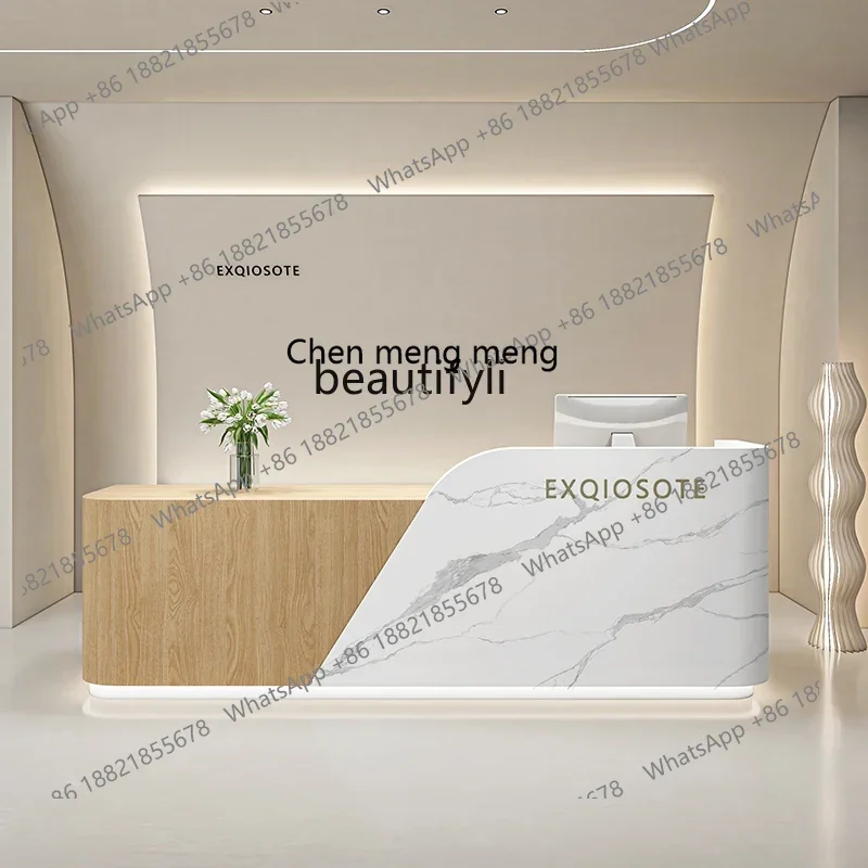 182C Beauty salon Bar Hair salon Paint front desk Clothing store Dental clinic Light luxury reception desk Training checkout pag