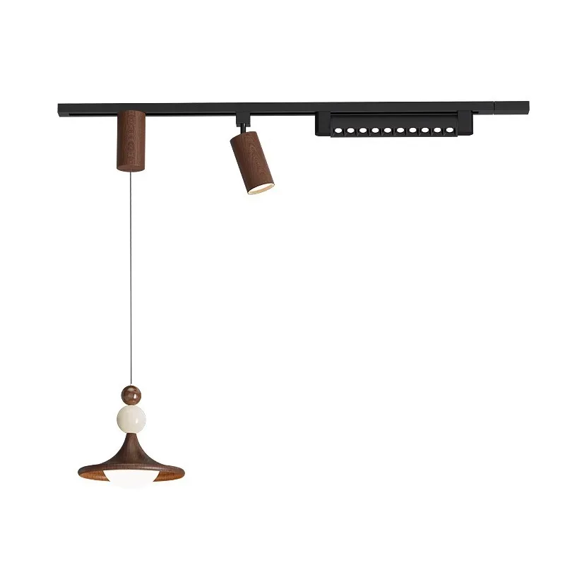 

Medieval restaurant chandelier, movable lifting and hovering track light, cream style modern and simple