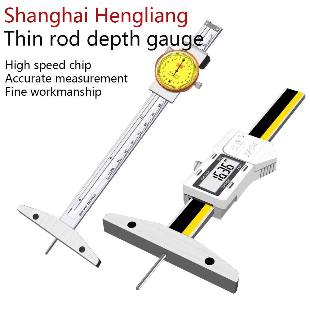 

Thin Rod With Table Digital Display Depth Ruler 0-50 0-100 0.01mm Small Hole Needle Probe Depth Ruler Stainless Steel Caliper