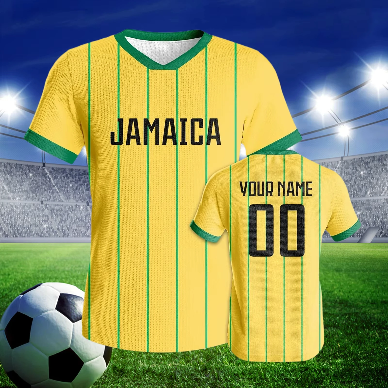 

Custom Jamaican Football Shirts Quick Drying Youth Football Kits Personalized Fashion Sports Teams Adult Fans Training Uniforms