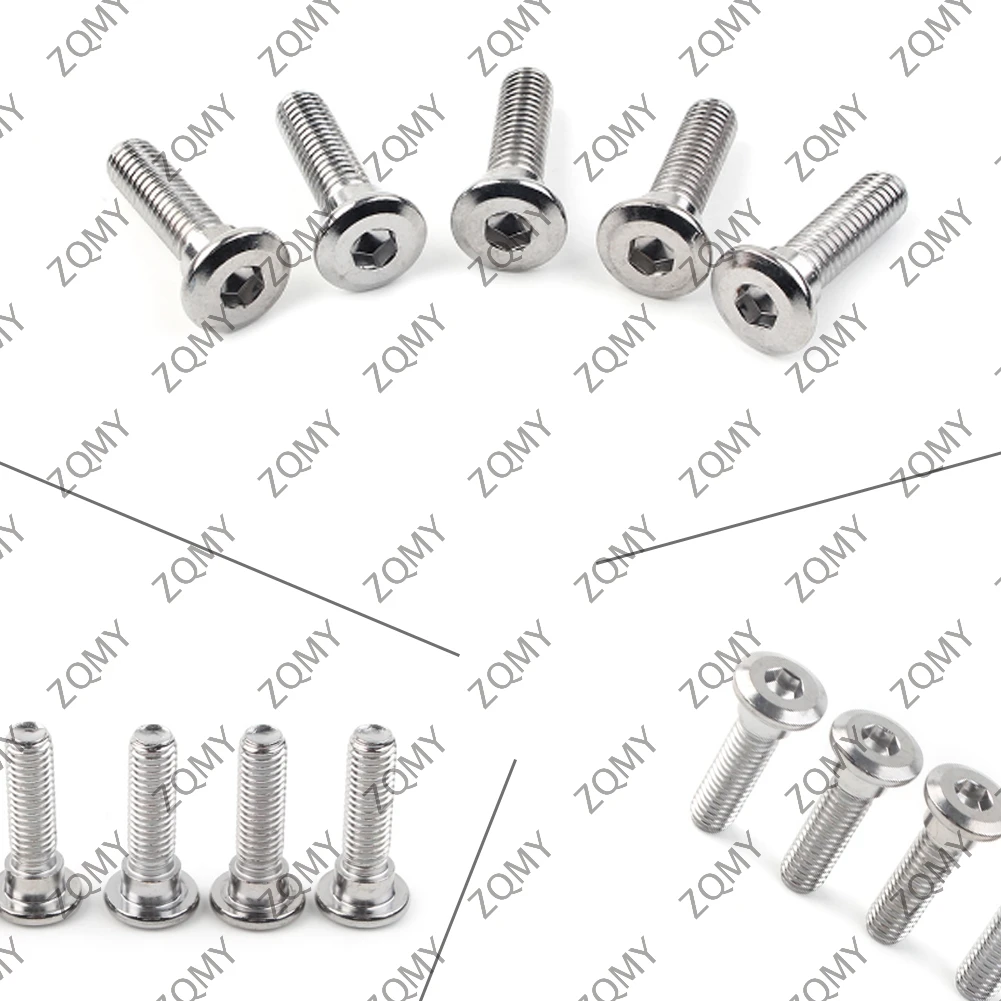 M8x30mm Motorcycle Steel Bolts Ti Hex Socket Disc Brake Rotor Screws Fasteners For Kawasaki EX300 ZX7R ZRX1100 5Pcs/Set