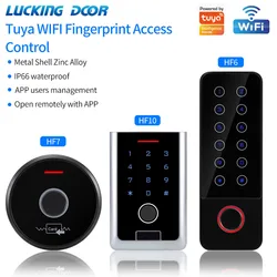 Support Tuya App Smart 2.4G WIFI RFID Fingerprint Access Control Keypad Wiegand Reader 26-44 56 Support Admin Card Door Contact