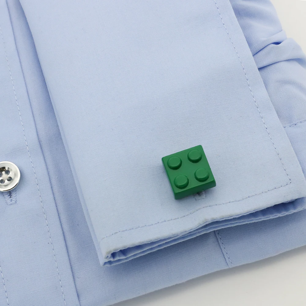 Block Cufflinks Muti-color Bricks Design Blue Red Black 9 Colors Option Copper Novelty Cuff Links Wholesale&retail