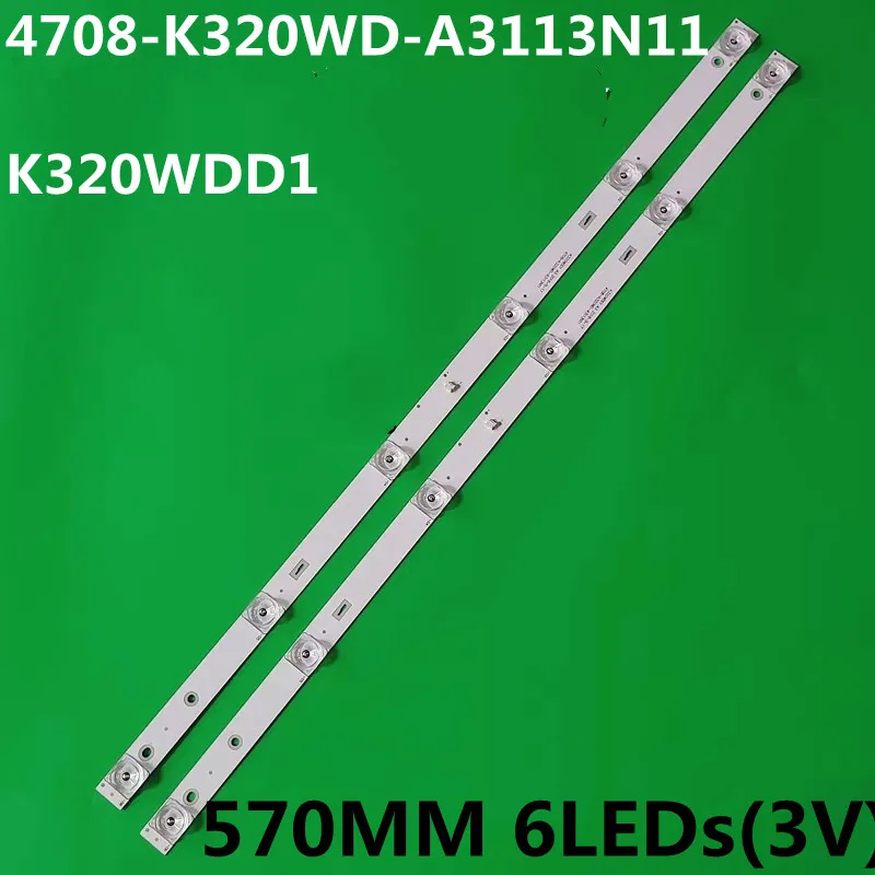 50PCS LED Strip 6lamp K320WDD1 A3 4708-K320WD-A3113N41 For 32DS7700 32M3060 32M3080/60S 32PHF5664/T3 32PHF5055/T3 32PHS5583/60