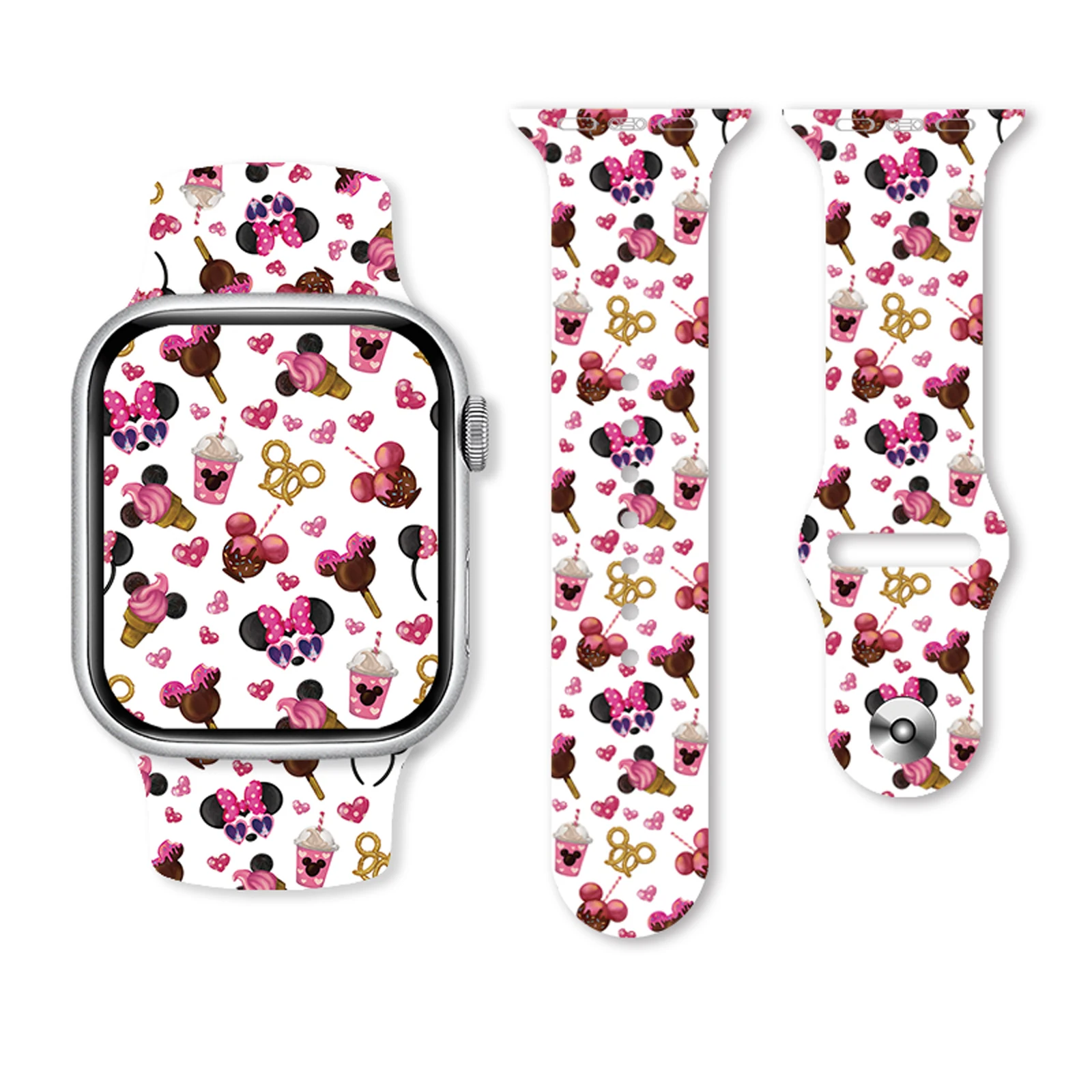 

Disney Mickey Mouse Series 1 Strap for Apple Watch 11 10 9 Silicone Band Replaceable Bracelet for iWatch 46/44/42/41mm Watchband