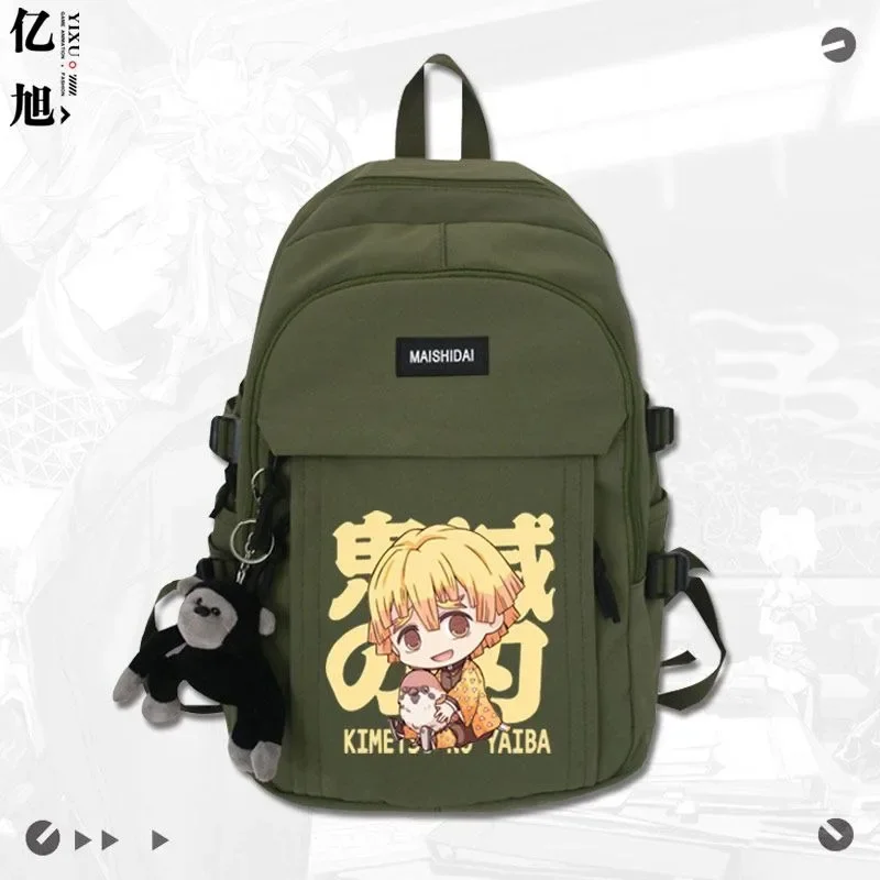 30×44×13cm Black White Green Red, Demon Slayer, Kimetsu no Yaiba, Student Kids Teens School Bags, Anime Backpacks Girls Boys