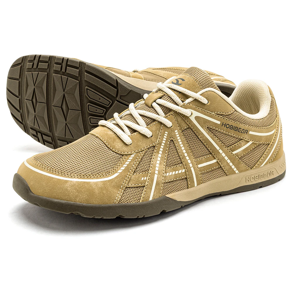 HOBIBEAR Wide Toe Box Walking Shoes Unisex Barefoot Cross Training Sneakers Classic Retro Lace-Up Running Shoes