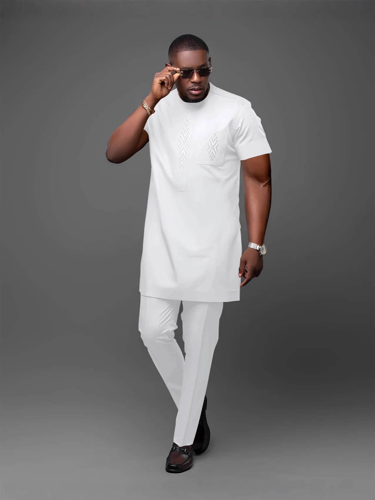 2 pieces kaftan outfits traditional office wear dress set fashion african dresses clothes for men dashiki africa clothing 2025