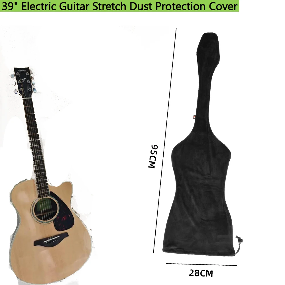 

39" Electric Guitar Bag Stretch Dust Protection Cover for Home Storage Travel Carrying Adjustable Strap