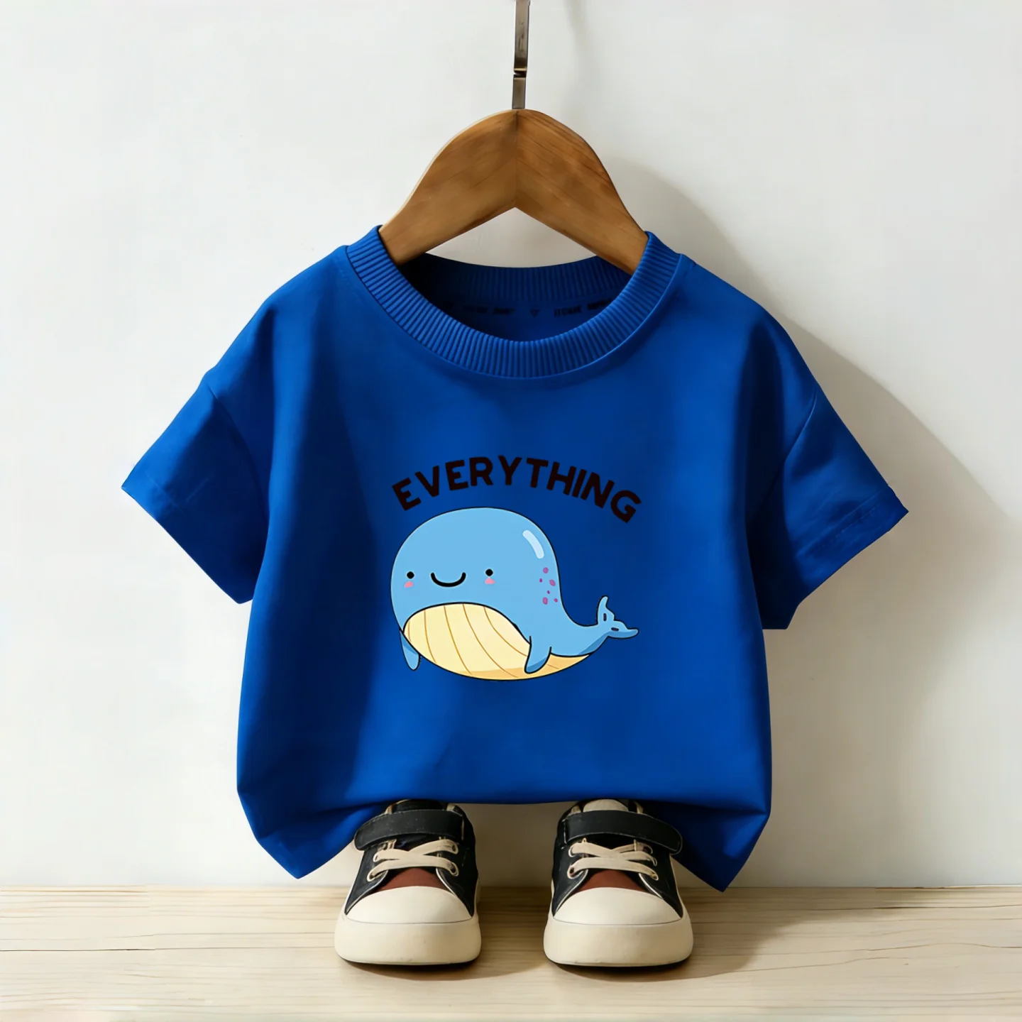 Little Dolphin Letter Printed Super Beautiful Top Summer Children's Thin Top Daily Parent Child Fashion Outing T-shirt