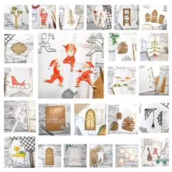 Sled Wood Christmas Leaves Claus Yoga Santa Guillotine Tree Metal Cutting Die Stamp Scrapbooking Diary Decoration Stencil Emboss