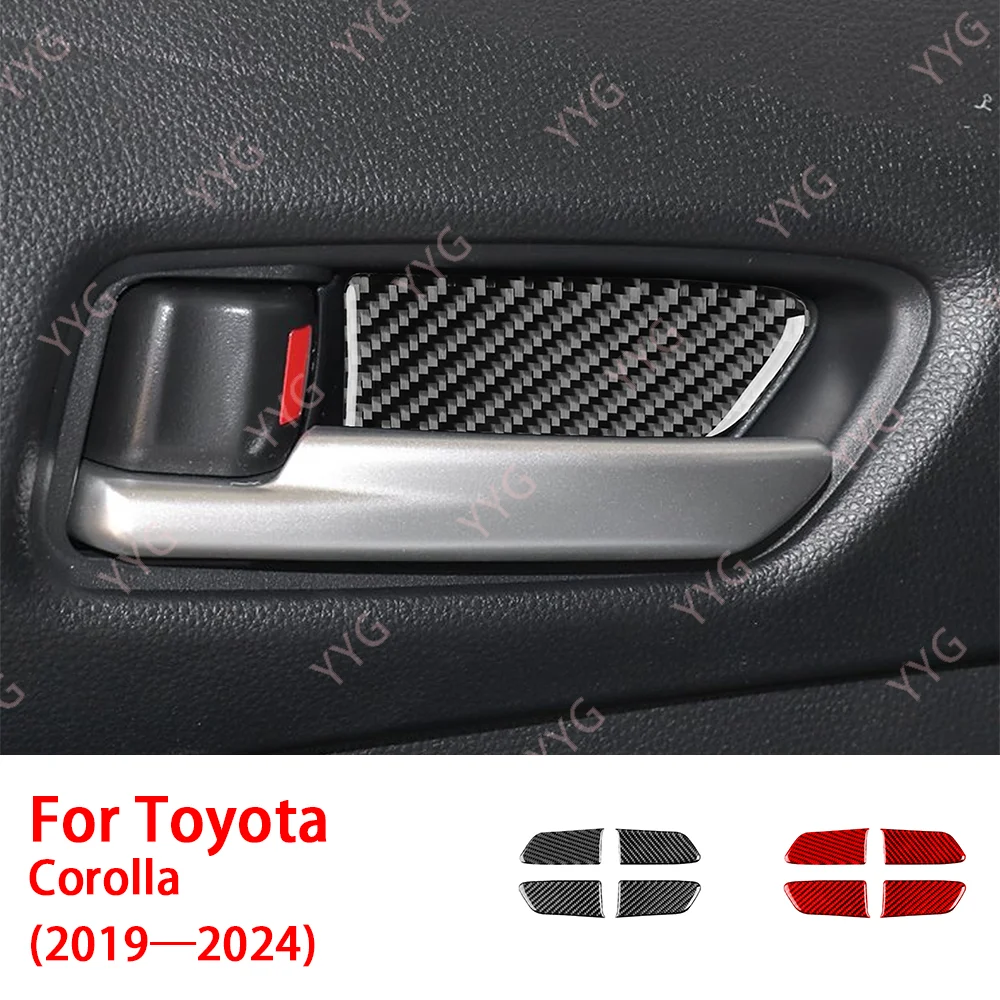 

Carbon Fiber Inner Door Berral Bowl Panel Car Interior Accessories Cover Trim Sticker Modification For Toyota Corolla 2019—2024