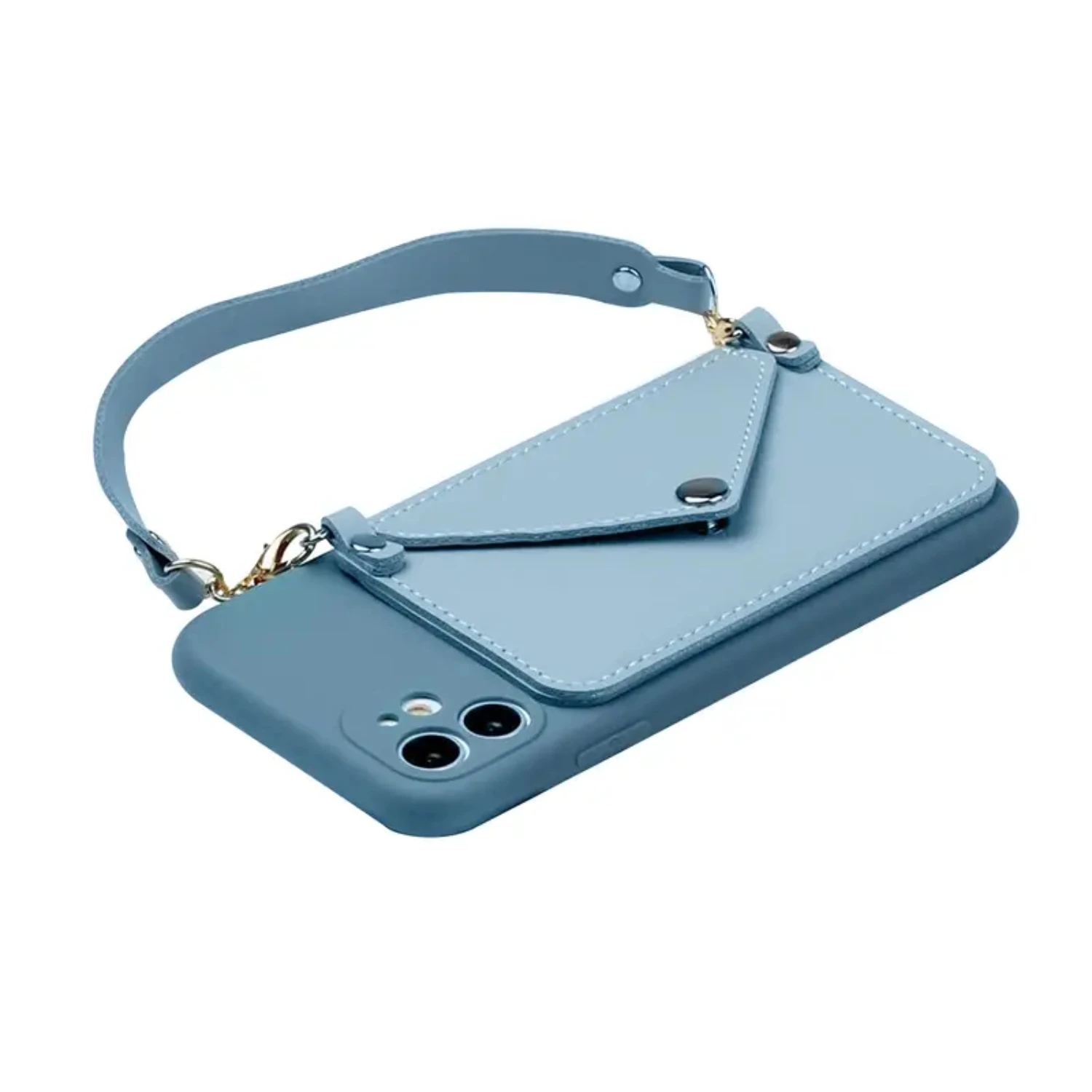 Messenger Card Case With Strap For IPhone Case Blue Multi-series