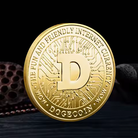 Funny Dogecoin Gold/Silver Plated The Fun and Friendly Internet Currency Collectible Coin